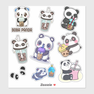 Adesivo Cute Panda Bobble Tea Kids