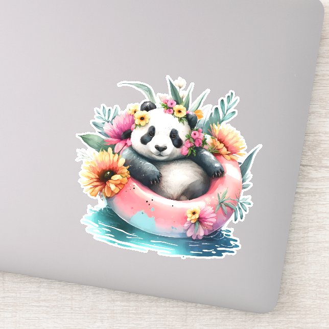Adesivo Cute Panda Chilta em um tubo interno (Detalhe)