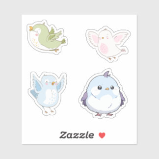 Adesivo Cute Pastel Birds Vinyl Stickers