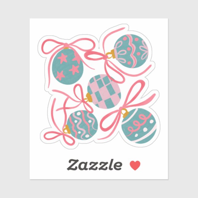 Adesivo Cute Pastel Christmas Ornament Sticker (Folha)