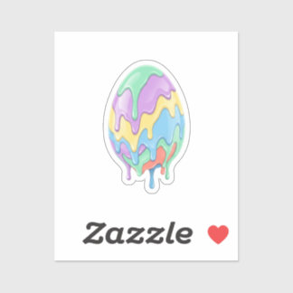 Adesivo Cute Pastel Drip Art Easter Egg Modern 