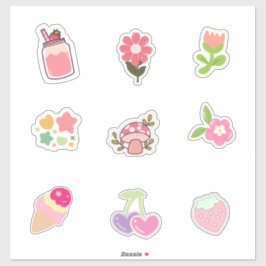 Adesivo Cute Pink-Themed Stickers for Spring & Summer Vibe