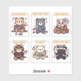 Adesivo Cute Positive Bear-6 Designs-vol4
