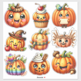 Adesivo Cute Pumpkin Face Sticker Sheet