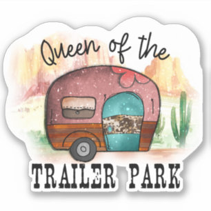 Adesivo Cute Queen Trailer Park Camper