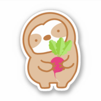 Adesivo Cute Radish Sloth 