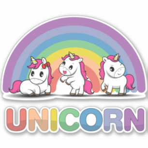 Adesivo Cute Rainbow Unicorns