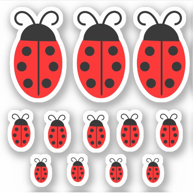 Adesivo Cute Red Ladybug (Frente)