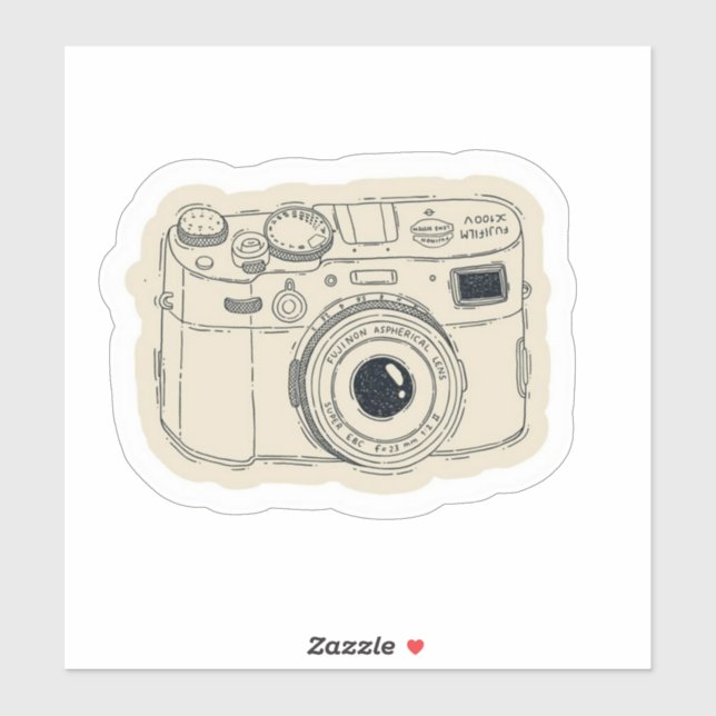 Adesivo Cute Retro Aesthetic Camera Sticker (Folha)