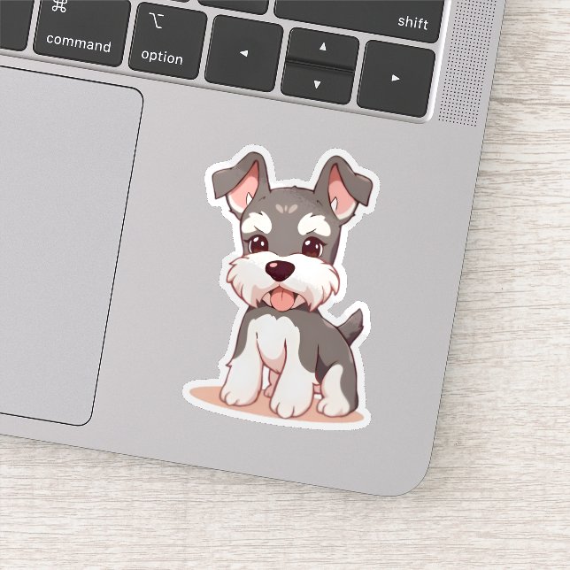 Adesivo Cute Schnauzer Custom-Cut Vinyl Sticker (Detalhe)