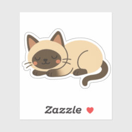 Adesivo Cute Siamese Cat Sleeping – Kawaii Style