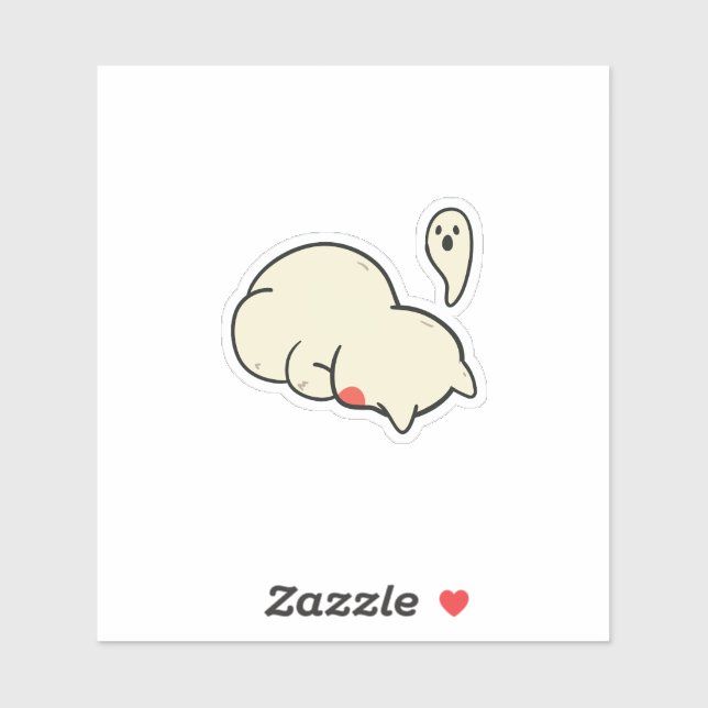 Adesivo Cute Sleepy Blob Ghost Sticker (Folha)