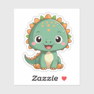 Adesivo Cute Smiling Dinosaur Illustration Vinyl Sticker