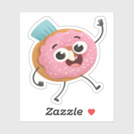 Adesivo Cute Smiling Donut Vinyl Sticker | Funny 3D Food