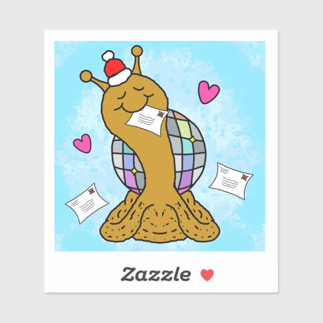 Adesivo Cute Snail Disco Mail Christmas Vinyl (Folha)
