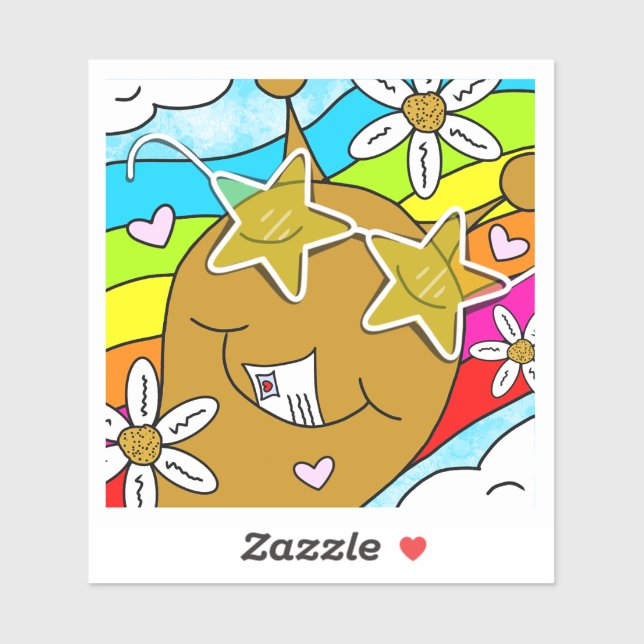 Adesivo Cute Snail Groovy Summer Mail Vinil (Folha)