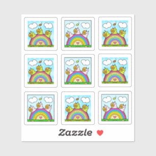 Adesivo Cute Snails Rainbow Log Siny Art Series