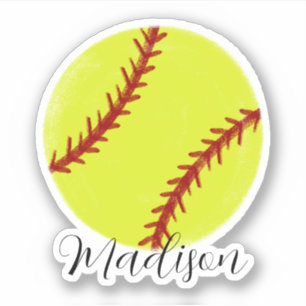 Adesivo Cute Softball Name