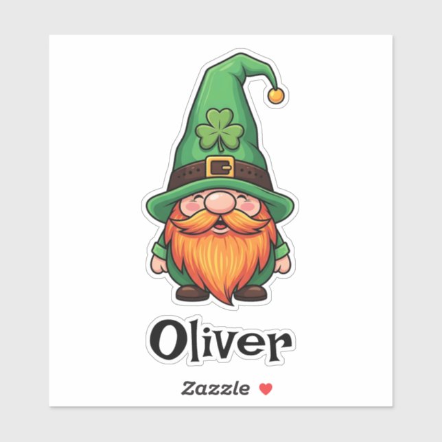 Adesivo Cute St. Patrick's Day Lucky Leprechaun Gnome  (Folha)