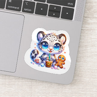 Adesivo Cute Stickers Snow Leopard Kawaii Sticker