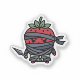 Adesivo Cute Strawberry Ninja Assassin Japanese Pop Art