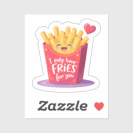 Adesivo Cute Valentine French Fries Pun