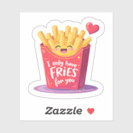 Adesivo Cute Valentine French Fries Pun