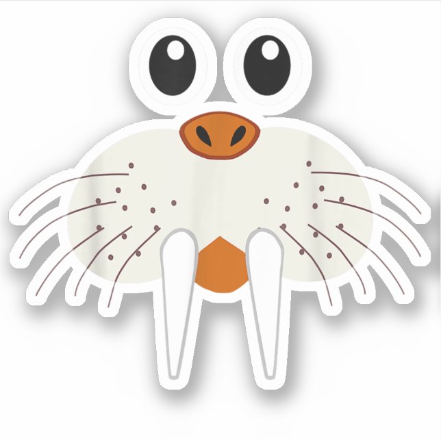 Adesivo Cute Walrus Animal Costume Dia de as Bruxas engraç (Frente)