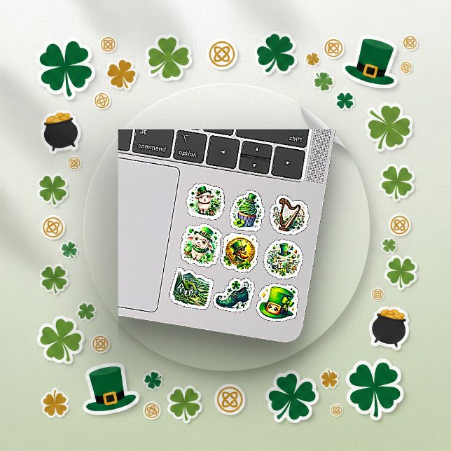 Adesivo Cute Watercolor St. Patrick's Day Irish Set (Criador carregado)