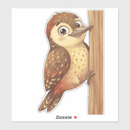 Adesivo Cute Woodpecker Bird Sticker – Adorable Woodland A