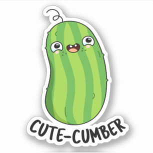 Adesivo Cutecumber Funny Cucumber Pun