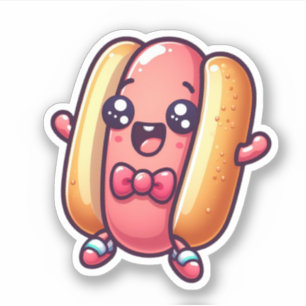 Adesivo Cuteness Overload Kawaii Hotdog