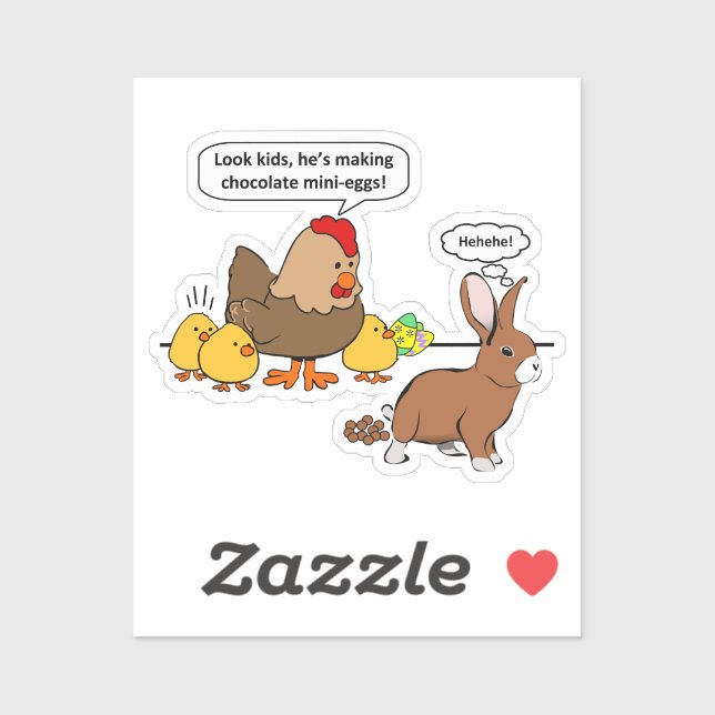 Adesivo Cutout Humor De Chocolate De Coelhinho De Páscoa (Folha)