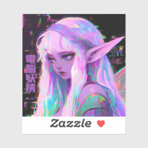 Adesivo Cyber Fada "Dennou Yousei" Glitchcore