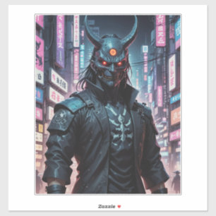 Adesivo Cyberpunk Demon Samurai