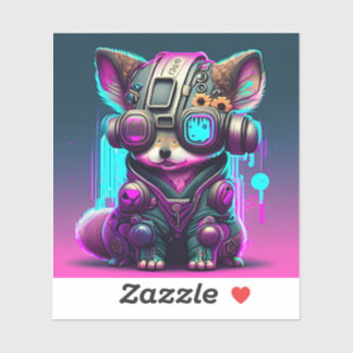 Adesivo Cyberpunk Dog 1 Vinheta de Vinilo com Corte Person