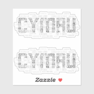 Adesivo Cymru Wales Inserir Nomes e Marcas de Palavra Arte