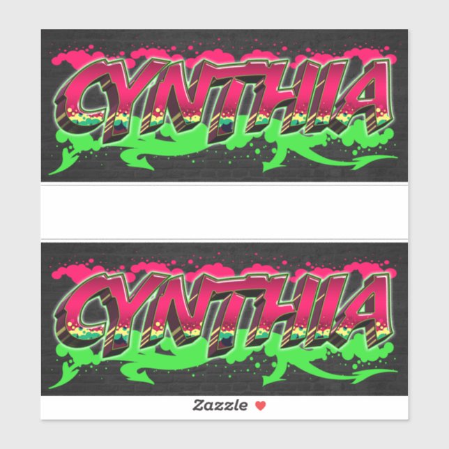 Adesivo Cynthia Vorname Name Graffiti Aufkleber Sticker (Folha)