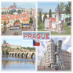 Adesivo CZ Praga - Castelo de Old Town Hall - Ponte Charle