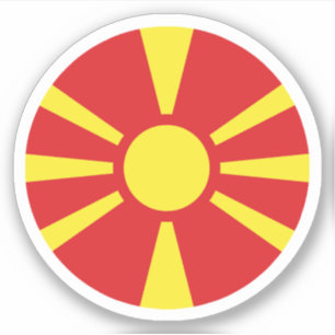 Adesivo da Bandeira da Macedônia do Norte