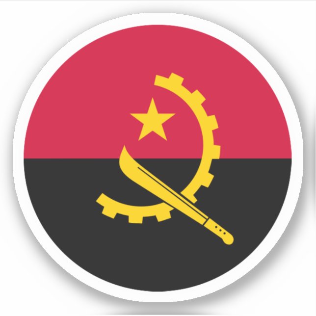 Adesivo da bandeira de Angola (Frente)