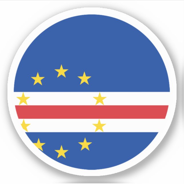 Adesivo da bandeira de Cabo Verde (Frente)