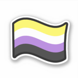 Adesivo da Bandeira Fofo Não Binário