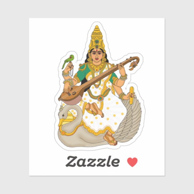 Adesivo da Deusa Saraswati (Folha)