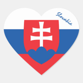 Adesivo da Eslováquia, Coração, Bandeira Patriótic