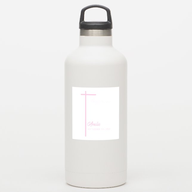 Adesivo Da madrinha no batismo da moça personalizada (Garrafa d'água)