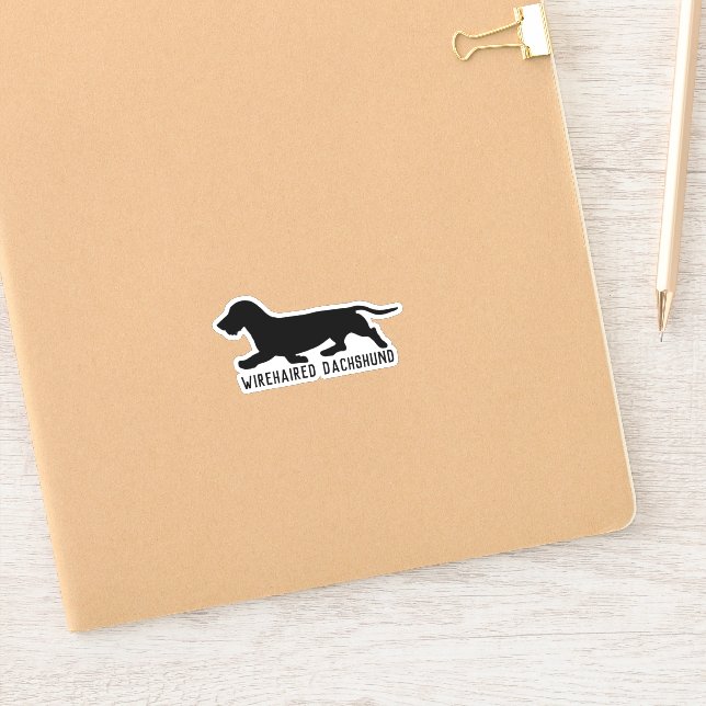 Adesivo da raça da silhueta de dachshund com cabel (Notebook)