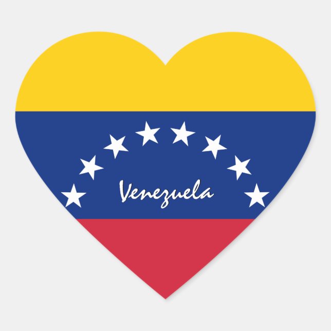 Adesivo da Venezuela, Coração, Amor, Bandeira Vene (Frente)