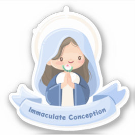 Adesivo da Virgem Maria Kawaii em Oração