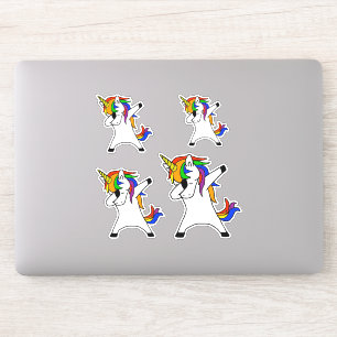 Adesivo Dabbing Unicorn Rainbow